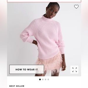 J Crew Relaxed rollneck sweater in pink